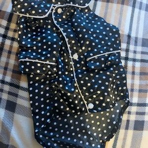 Polka dot silk dog pjs